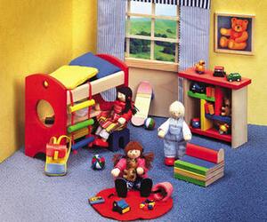 Selecta - Ronda dukkehusmøbler i træ - børneværelse med køje + 4 år