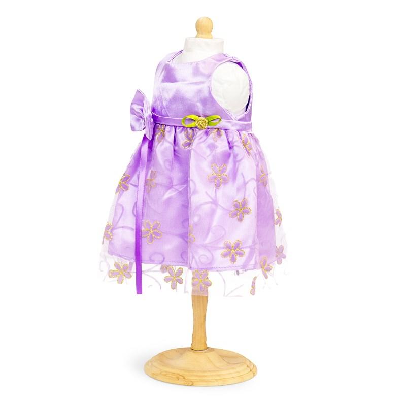 Mini Mommy tøj. Smuk lilla satin festkjole med 42-46 cm.