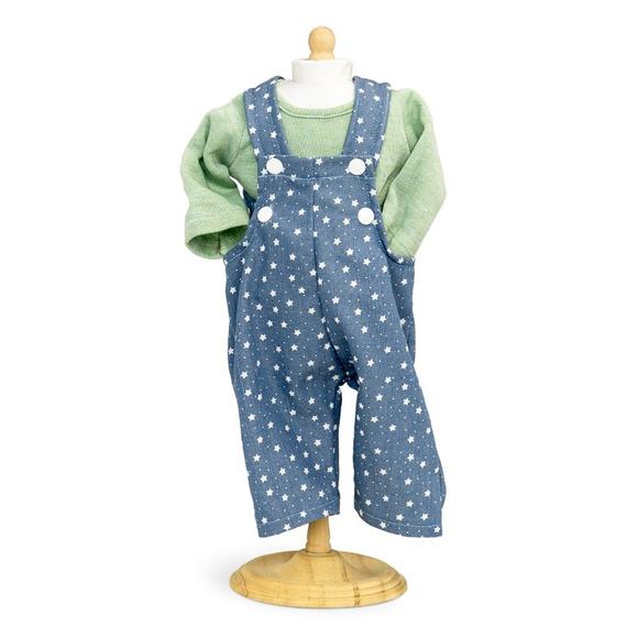 Mini Mommy dukketøj -  Blå Overall og T-shirt, 38-41 cm.