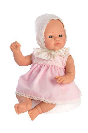 Asi babydukke Koke - en yndig pige i lyserød kjole med kyse - 36 cm. + 3 år