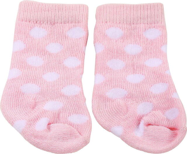 Götz dukketøj  - Pink sokker med hvide prikker  42 - 50 cm.