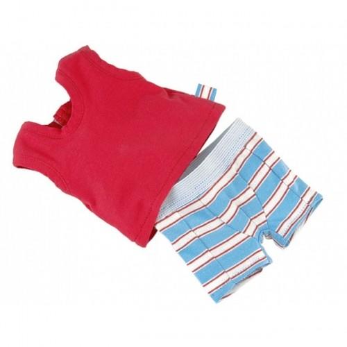 Käthe Kruse - Dukketøj -   Rød undertrøje og blå, rød og hvid stribede trusser. 34-38 cm.