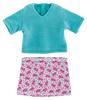 Corolle - Ma dukketøj, blomstret nederdel, turkis trøje, 36 cm