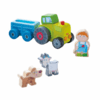 Haba trælegetøj - Peter med sin grønne traktor og dyr + 1½ år