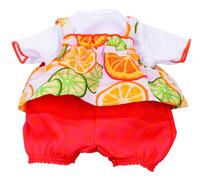 Götz dukketøj, orange set  med frugtmotiv,i 3 dele -  42-46 cm.